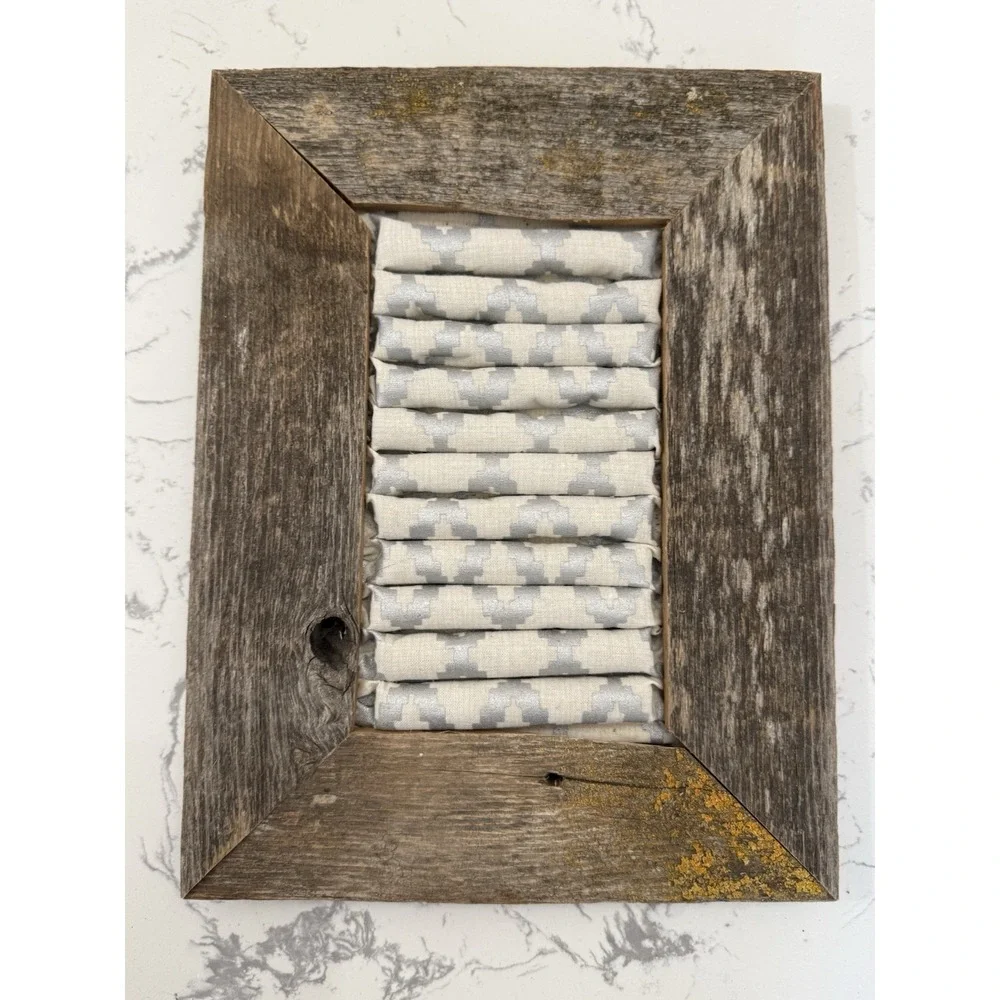Handmade Vintage Barn Wood Hanging Frame Ring Holder
